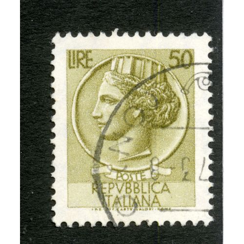 Timbre Oblitéré Poste Repubblica Italiana, Lire 50