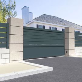 Portail Coulissant Mixte L 3000 X H 1594 Mm - Gris Anthracite