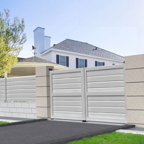 Portail Battant Brise-Vue L 4000 X H 1880 Mm - Blanc