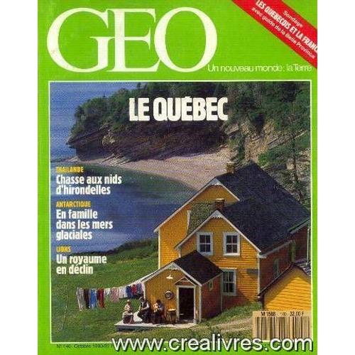 Géo N°140, Octobre 1990 -Le Québec