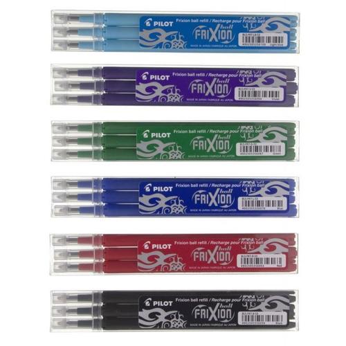 Pilot BLS-FR7-R-S3 - FriXion Ball, Pointe Moyenne, Rouge, Pointe Moyenne,  Set de 3 recharges