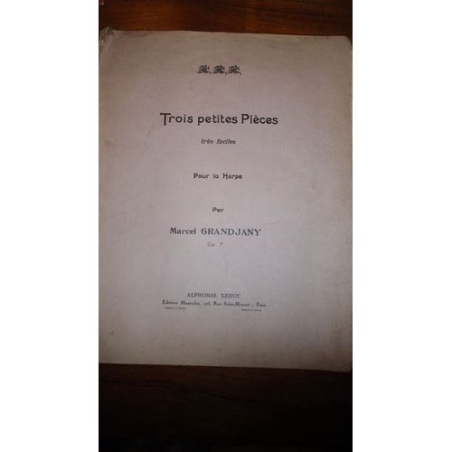 3 Petites Pièces Tres Faciles Op.7 Harpe