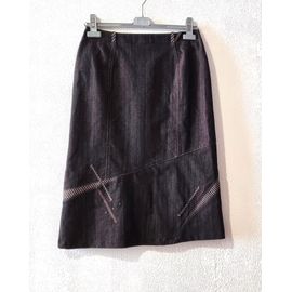 Jupe Christine Laure Taille 38 Tons Marron Avec Motifs État Neuf