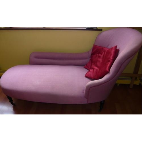 Méridienne Type Napoléon Iii De Dimensions 170x75 Et De Couleur Rose