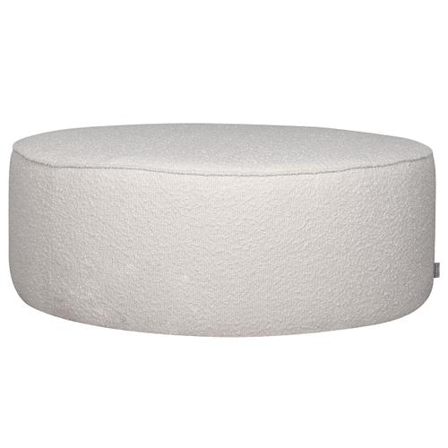 Pouf Rond En Tissu Effet Laine Bouclée Blanc D100 Cm Simon