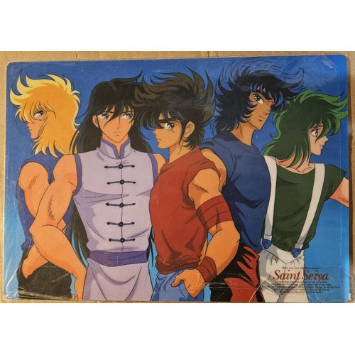 Shitajiki / Grande Carte Plastifiée Sur La Série Saint Seiya De Juillet 1988, Produit Dérivé Officiel Japonais.