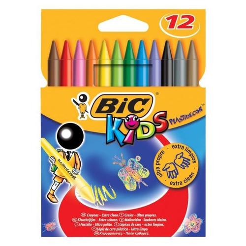 Etui De 12 Craies Rondes Couleurs Vives Bic Plastidecor