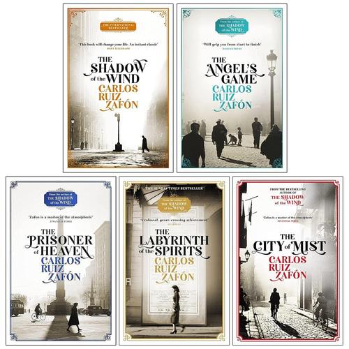 The Cemetery Of Forgotten Series Books 1 - 5 Collection Set By Carlos Ruiz Zafon (Shadow Of The Wind, Angel's Game, Prisoner Of Heaven, Labyrinth Of The Spirits & The City Of Mist)