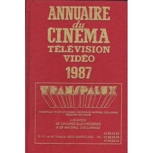 Annuaire Du Cinema Télévision Vidéo 1987