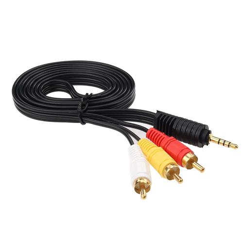 Câble Audio et Vidéo 1, 5 m - Jack 3.5mm vers 3 RCA mâles - Connectez et Profitez de Vos Contenus en Haute Qualité - TV, VCD, DVD, CD - Straße Tech ®