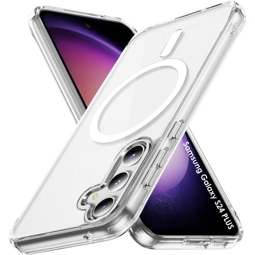 Coque Pour Samsung Galaxy S24 Plus - Silicone Transparent Avec Cercle Magnétique Intégré Phonillico®