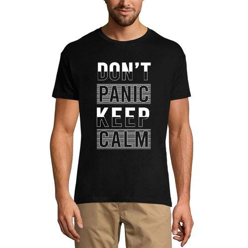 Homme Tee-Shirt Ne Paniquez Pas Restez Calme - Don't Panic Keep Calm - T-Shirt Graphique Éco-Responsable Vintage Cadeau Nouveauté