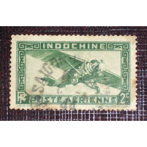 Anciennes Colonies Françaises - Indochine Poste Aérienne N° 2 Oblitéré De 1933-38 - 2c Vert « Avion »