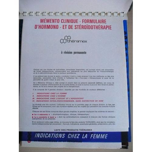 Memeto Clinique  - Formulaire D'hormono Et De Stéroïdothérapie A Révision Permanente