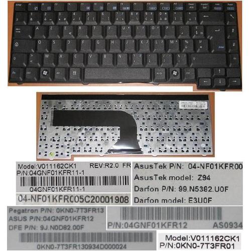 Clavier AZERTY français noir pour PC portable ASUS X50 X51