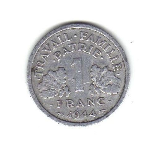 France = Pièce De 1 Franc Bazor, État Français, En Alu De 1944 Lettre B