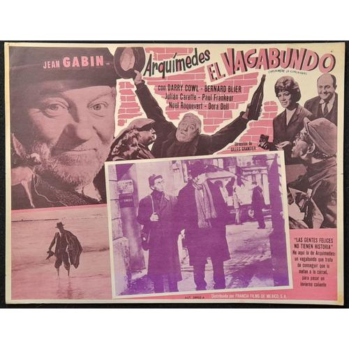 Jean Gabin * Archimède Le Clochard * Film 1958 Gilles Grangier - Affiche De Cinéma Originale Mexicaine De 31,5x40,5 Cm * Lobby Card * Jean Gabin ; Darry Cowl ; Bernard Blier * Dialogue Michel Audiard