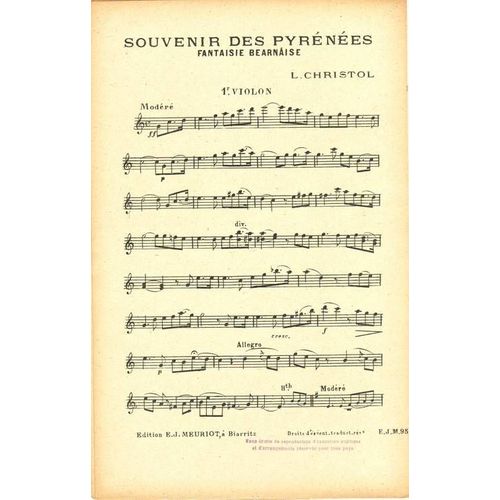 Souvenir Des Pyrénées : 1er Violon