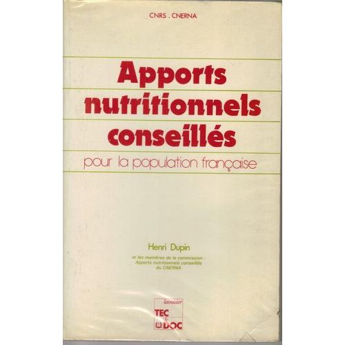Apports Nutritionnels Conseillés Pour La Population Française