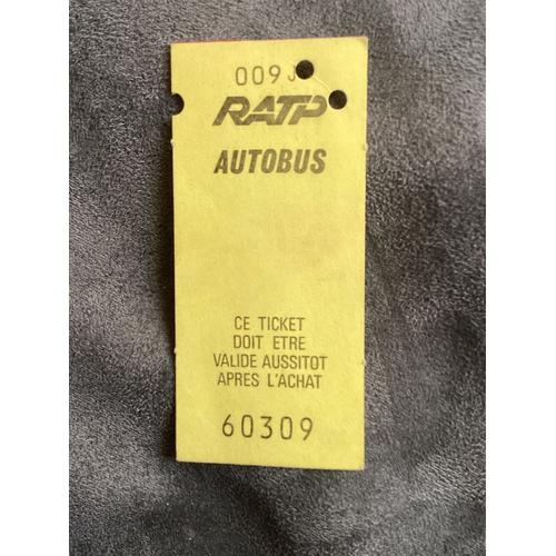 Ticket Ratp Autobus Vintage