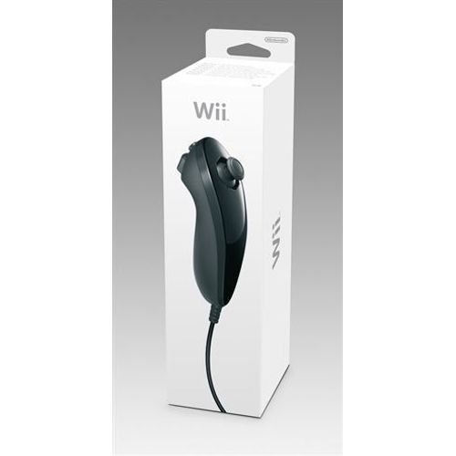 Nintendo Wii Nunchuk Controller - Nunchuk - 2 Boutons - Filaire - Noir - Pour Nintendo Wii