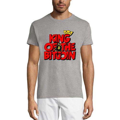 Homme Tee-Shirt Citation Du Roi Des Traders De Bitcoin - Crypto Mining - King Of The Bitcoin Traders Quote - Crypto Mining - T-Shirt Graphique Éco-Responsable Vintage Cadeau Nouveauté