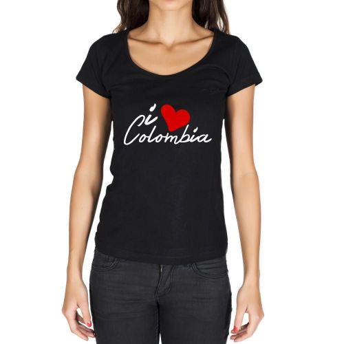 Femme Tee-Shirt J'aime La Colombie - I Love Colombia - T-Shirt Graphique Éco-Responsable Vintage Cadeau Nouveauté
