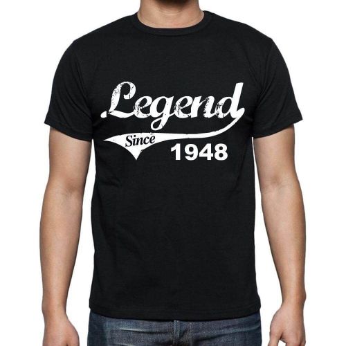 Homme Tee-Shirt Une Légende Depuis 1948 - Legend Since 1948 - 76 Ans T-Shirt Graphique Idée Cadeau 76e Anniversaire Vintage Année 1948 Nouveauté