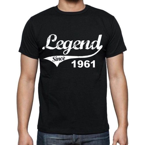 Homme Tee-Shirt Une Légende Depuis 1961 - Legend Since 1961 - 63 Ans T-Shirt Graphique Idée Cadeau 63e Anniversaire Vintage Année 1961 Nouveauté