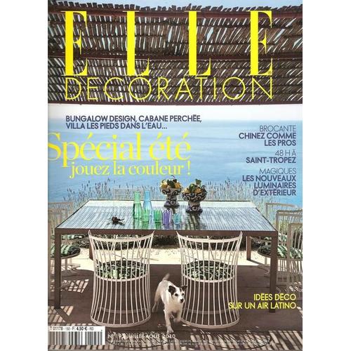 Elle Décoration  N° 192 : Bungalow Design,Cabane Perchée,Villas Les Pieds Dans L'eau,St Tropez,Luminaires