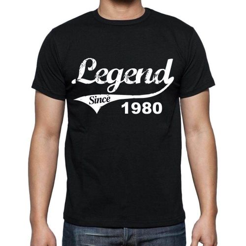 Homme Tee-Shirt Une Légende Depuis 1980 - Legend Since 1980 - 44 Ans T-Shirt Graphique Idée Cadeau 44e Anniversaire Vintage Année 1980 Nouveauté