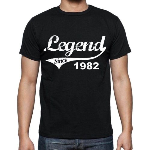 Homme Tee-Shirt Une Légende Depuis 1982 - Legend Since 1982 - 42 Ans T-Shirt Graphique Idée Cadeau 42e Anniversaire Vintage Année 1982 Nouveauté