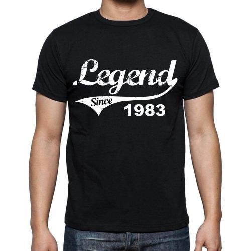 Homme Tee-Shirt Une Légende Depuis 1983 - Legend Since 1983 - 41 Ans T-Shirt Graphique Idée Cadeau 41e Anniversaire Vintage Année 1983 Nouveauté