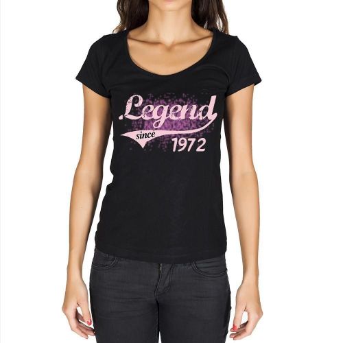 Femme Tee-Shirt Une Légende Depuis 1972 - Legend Since 1972 - 52 Ans T-Shirt Graphique Idée Cadeau 52e Anniversaire Vintage Année 1972 Nouveauté