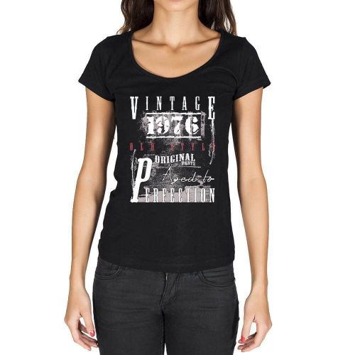 Femme Tee-Shirt Pièces Originales Vieillies À La Perfection 1976 - Original Parts Aged To Perfection 1976 - 48 Ans T-Shirt Graphique Idée Cadeau 48e Anniversaire Vintage Année 1976 Nouveauté
