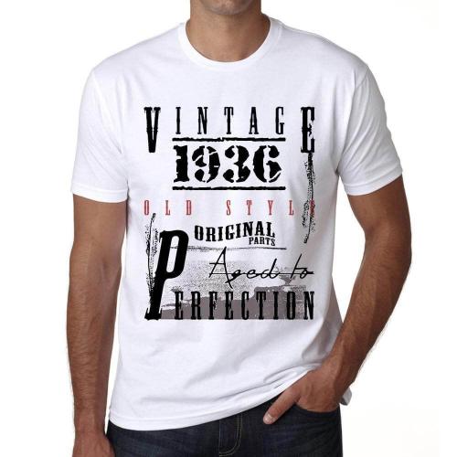 Homme Tee-Shirt Pièces D'origine Vieillies À La Perfection 1936 - Original Parts Aged To Perfection 1936 - 88 Ans T-Shirt Graphique Idée Cadeau 88e Anniversaire Vintage Année 1936 Nouveauté