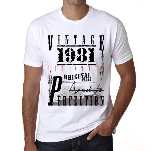 Homme Tee-Shirt Pièces D'origine Vieillies À La Perfection 1981 - Original Parts Aged To Perfection 1981 - 43 Ans T-Shirt Graphique Idée Cadeau 43e Anniversaire Vintage Année 1981 Nouveauté