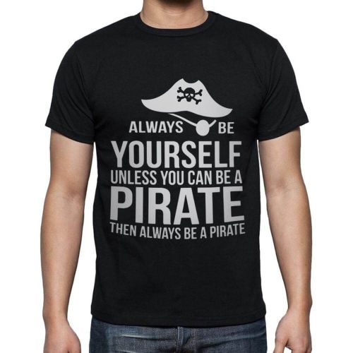 Homme Tee-Shirt Pirate Noir - Black Pirate - T-Shirt Graphique Éco-Responsable Vintage Cadeau Nouveauté