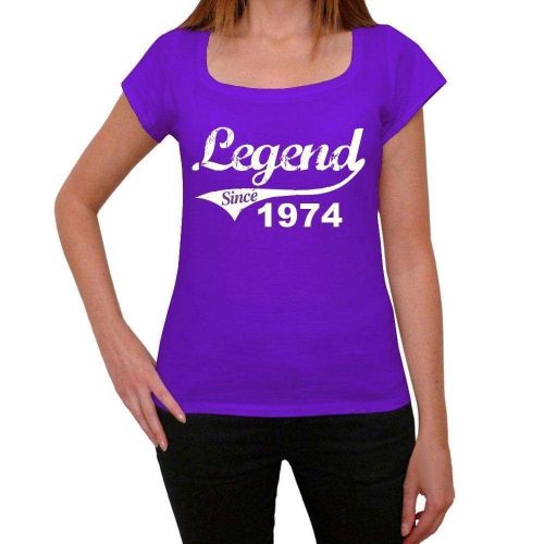 Femme Tee-Shirt Une Légende Depuis 1974 - Legend Since 1974 - 50 Ans T-Shirt Graphique Idée Cadeau 50e Anniversaire Vintage Année 1974 Nouveauté