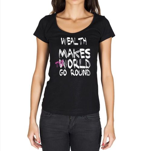Femme Tee-Shirt Richesse - Wealth - T-Shirt Graphique Éco-Responsable Vintage Cadeau Nouveauté