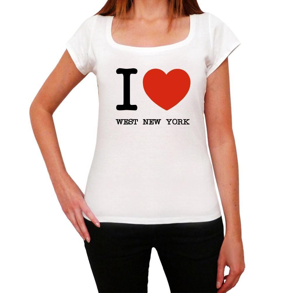 Femme Tee-Shirt J'aime L'ouest De New York - I Love West New York - T-Shirt Graphique Éco-Responsable Vintage Cadeau Nouveauté