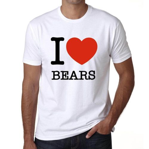Homme Tee-Shirt J'aime Les Ours - I Love Bears - T-Shirt Graphique Éco-Responsable Vintage Cadeau Nouveauté