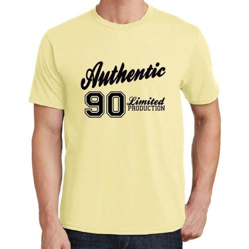 Homme Tee-Shirt 90 Authentique - 90 Authentic - 90 Ans T-Shirt Graphique Idée Cadeau 90e Anniversaire Vintage Année 1934 Nouveauté