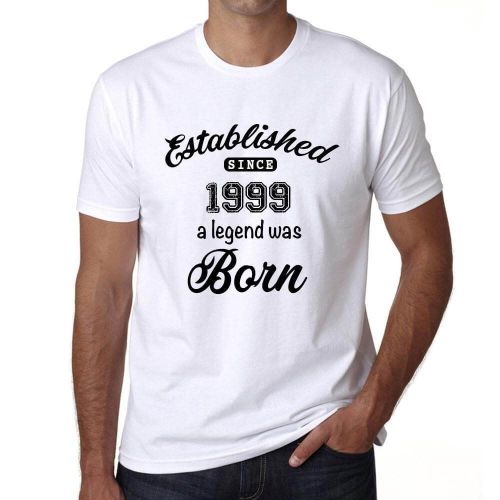 Homme Tee-Shirt Une Légende Est Née Établie Depuis 1999 - A Legend Was Born Established Since 1999 - 25 Ans T-Shirt Graphique Idée Cadeau 25e Anniversaire Vintage Année 1999 Nouveauté
