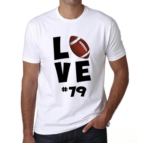 Homme Tee-Shirt J'aime Le Football Américain #79 - I Love American Football #79 - 79 Ans T-Shirt Graphique Idée Cadeau 79e Anniversaire Vintage Année 1945 Nouveauté