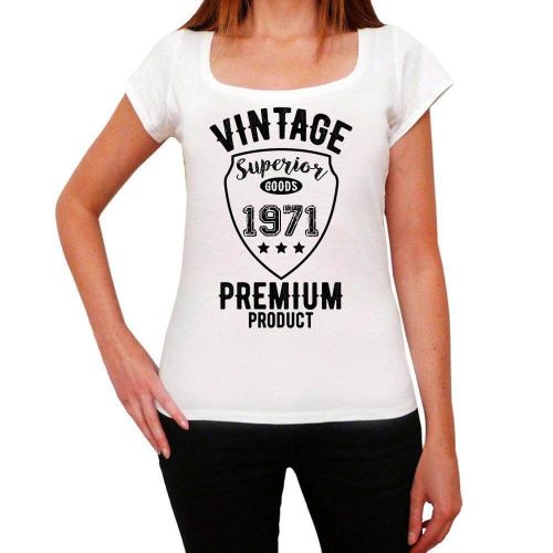 Femme Tee-Shirt Produit De Qualité Supérieure 1971 - Superior Goods Premium Product 1971 - 53 Ans T-Shirt Graphique Idée Cadeau 53e Anniversaire Vintage Année 1971 Nouveauté