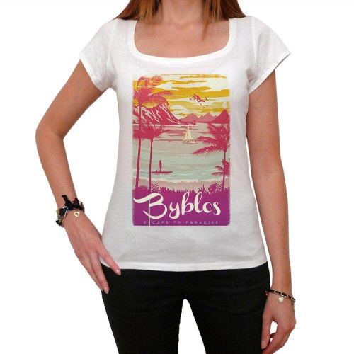Femme Tee-Shirt Une Évasion Au Paradis À Byblos - Byblos Escape To Paradise - T-Shirt Graphique Éco-Responsable Vintage Cadeau Nouveauté