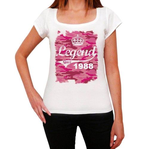 Femme Tee-Shirt Crown Une Légende Depuis 1988 - Crown, Legend Since 1988 - 36 Ans T-Shirt Graphique Idée Cadeau 36e Anniversaire Vintage Année 1988 Nouveauté