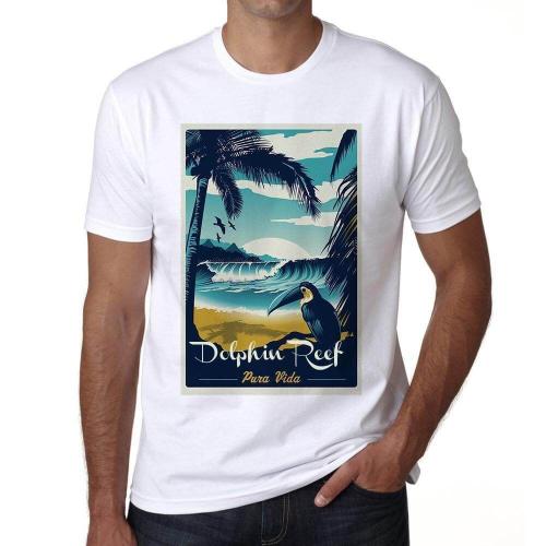 Homme Tee-Shirt Récif Des Dauphins Plage De Pura Vida - Dolphin Reef Pura Vida Beach - T-Shirt Graphique Éco-Responsable Vintage Cadeau Nouveauté