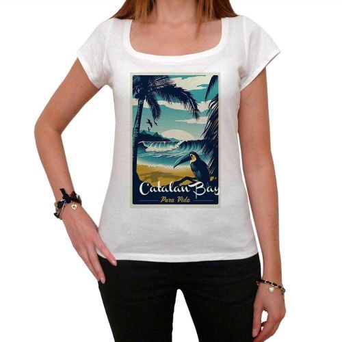 Femme Tee-Shirt Baie Catalane Plage De Pura Vida - Catalan Bay Pura Vida Beach - T-Shirt Graphique Éco-Responsable Vintage Cadeau Nouveauté
